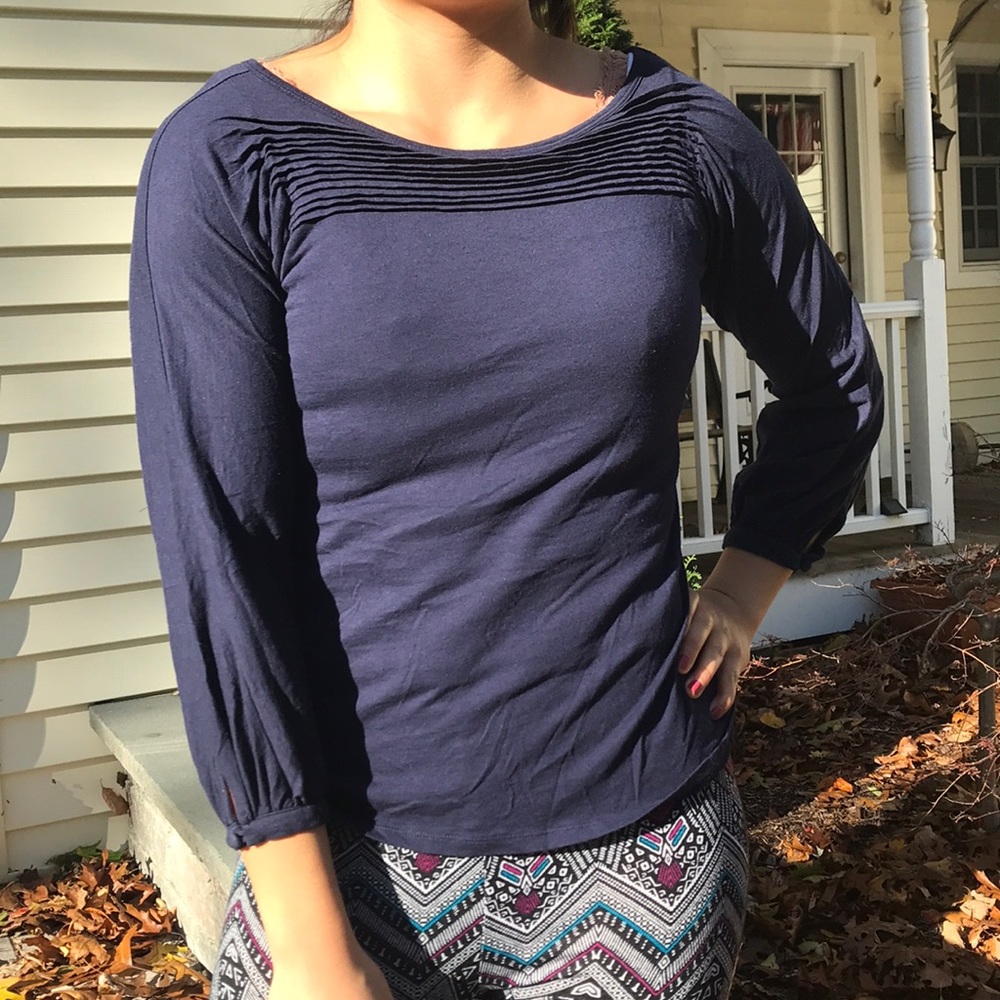 Navy 3/4 Sleeved Blouse